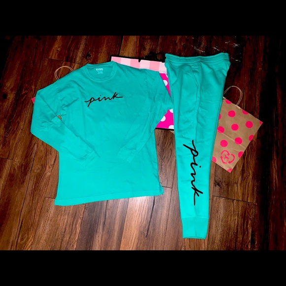 PINK Victoria's Secret Other - ❌SOLD❌ NEW VS PINK maldive green joggers & campus